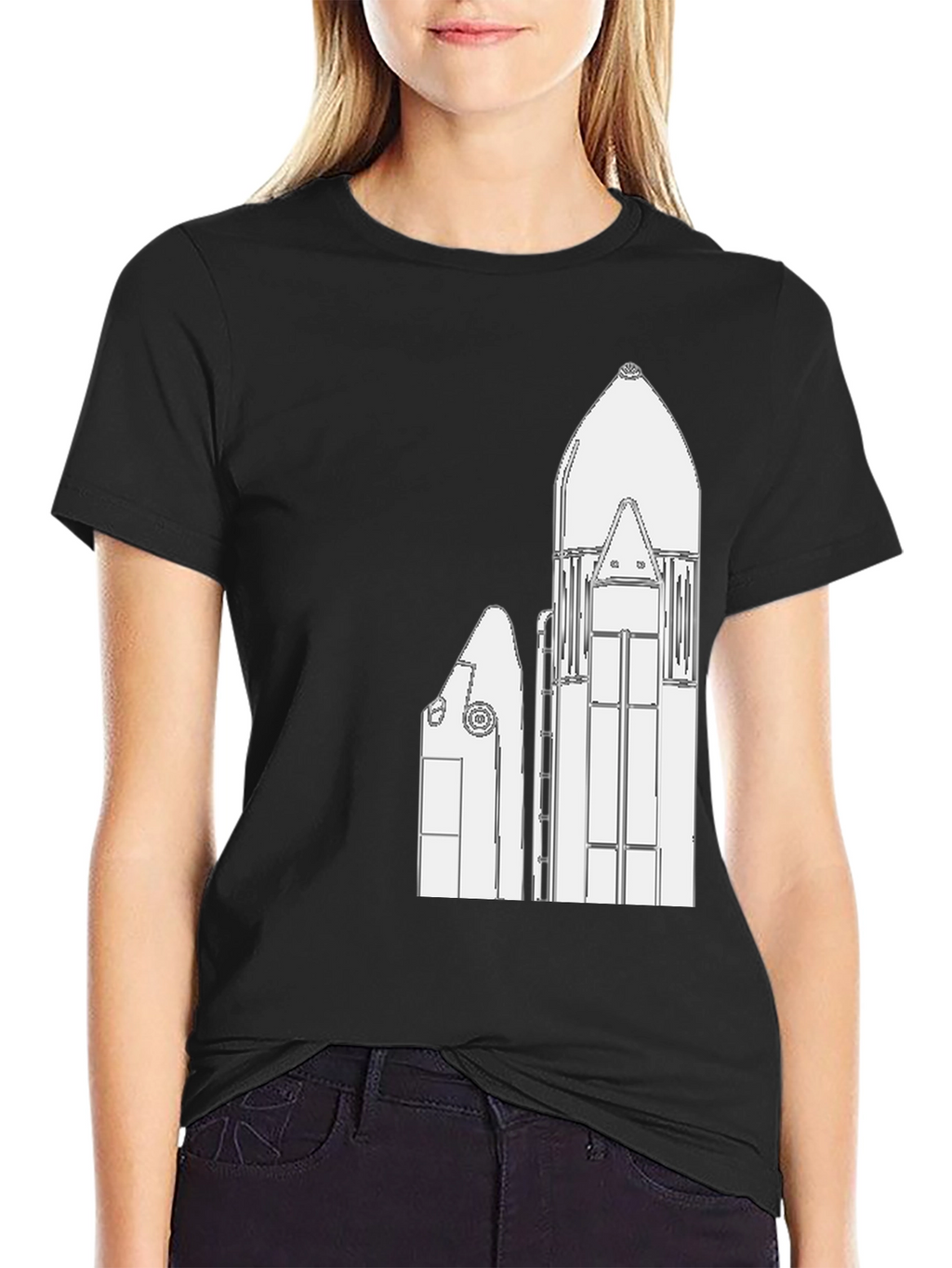 SpaceX Rocket Graphic Tee - Black