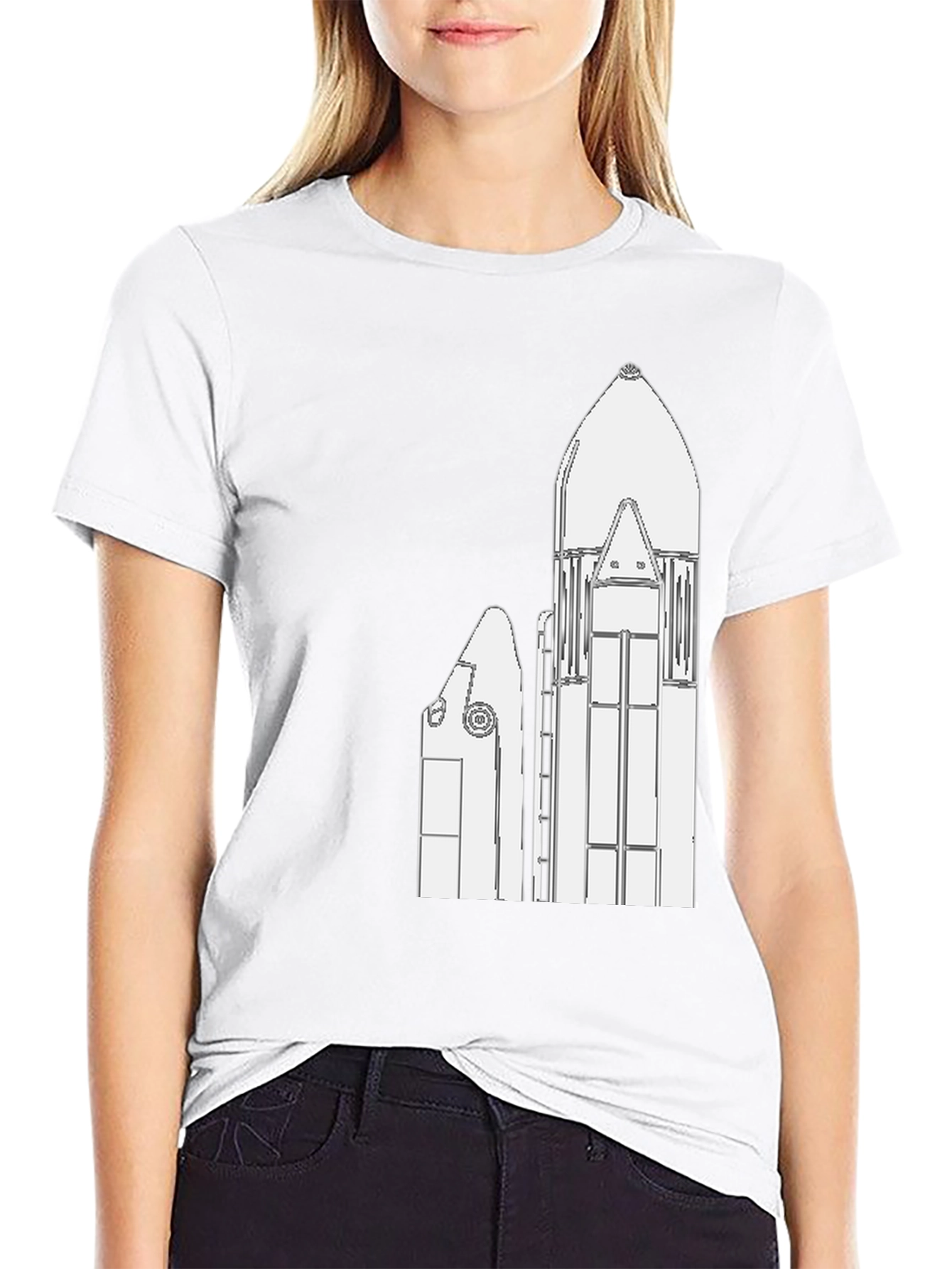 SpaceX Rocket Graphic Tee - Black