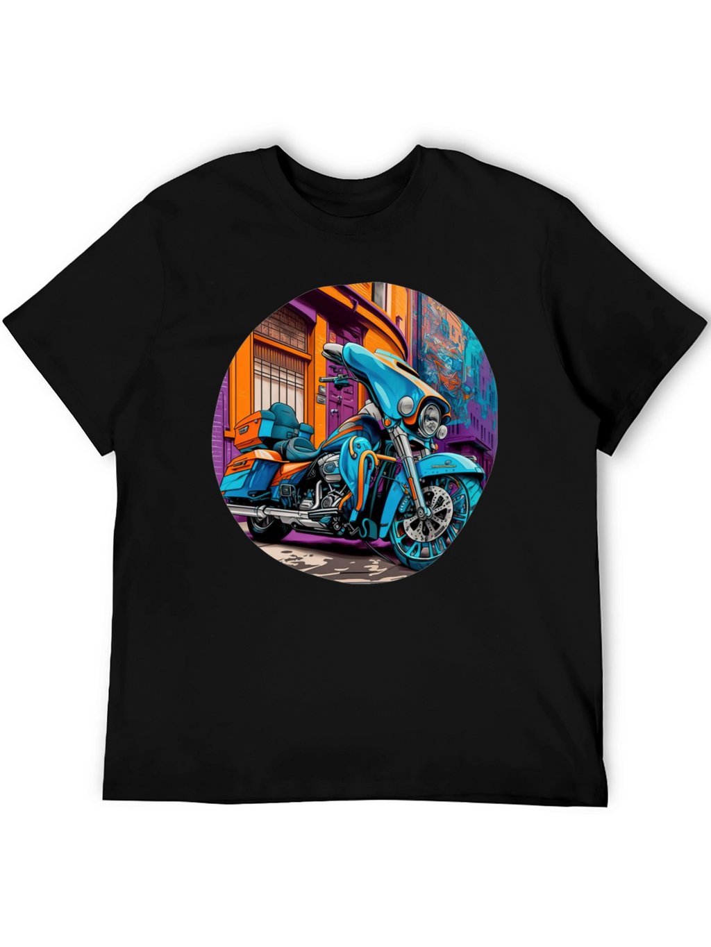 Motorcycle Graphic Print T-Shirt