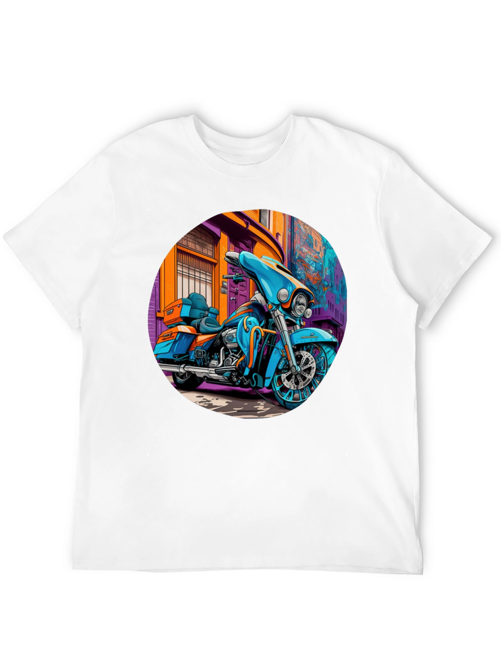Motorcycle Graphic Print T-Shirt