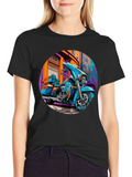 Motorcycle Graphic Print T-Shirt
