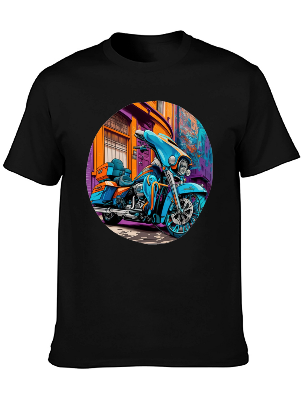 Motorcycle Graphic Print T-Shirt