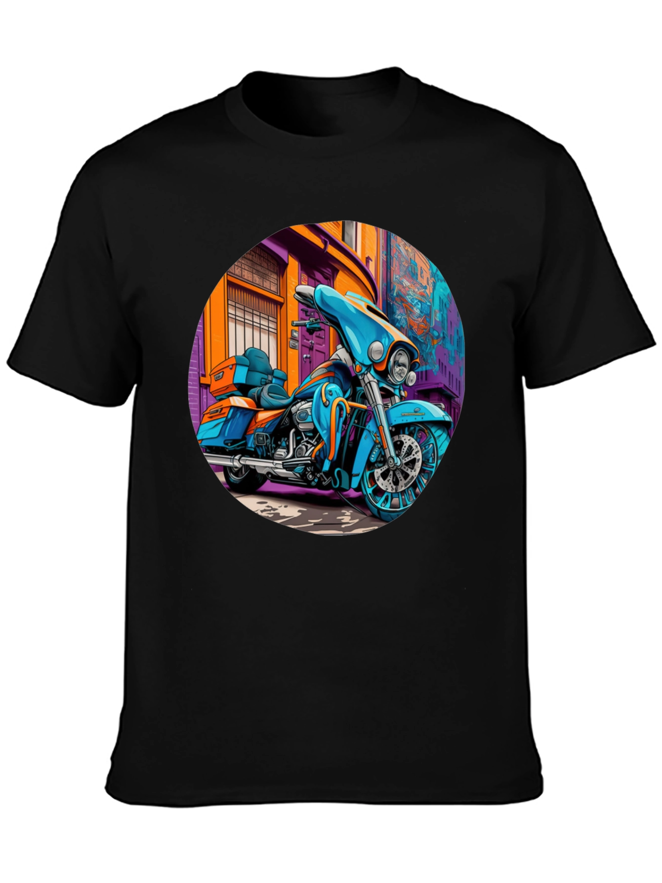 Motorcycle Graphic Print T-Shirt