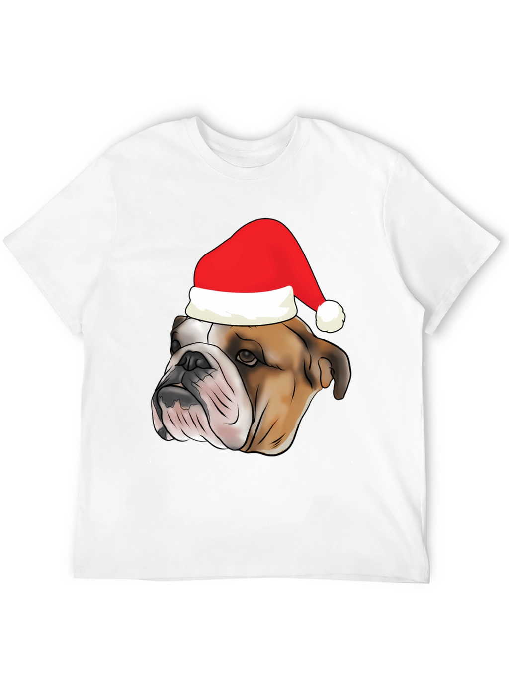 Bulldog Santa Hat Graphic Tee