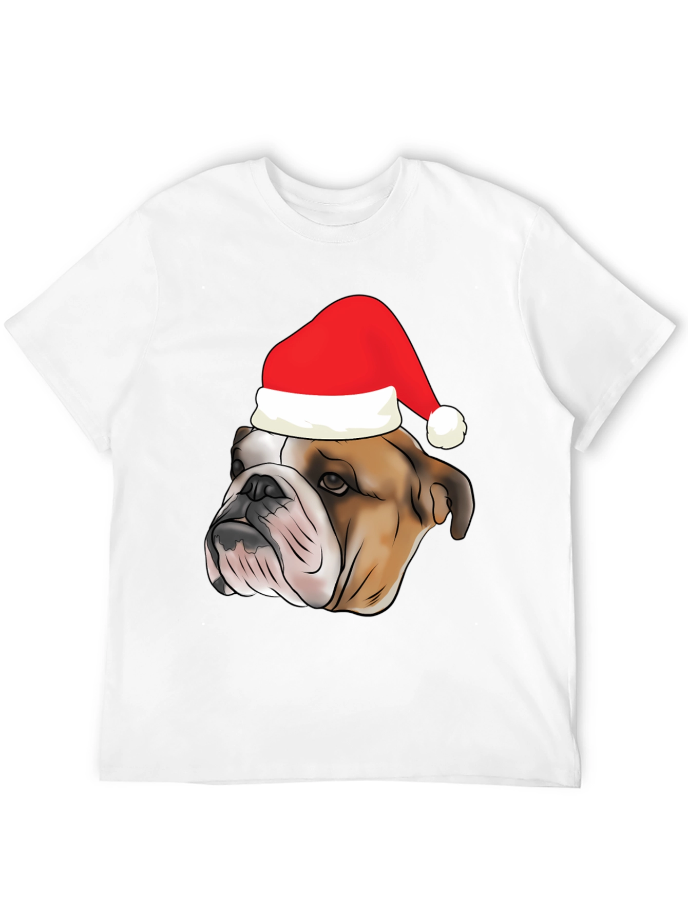 Bulldog Santa Hat Graphic Tee