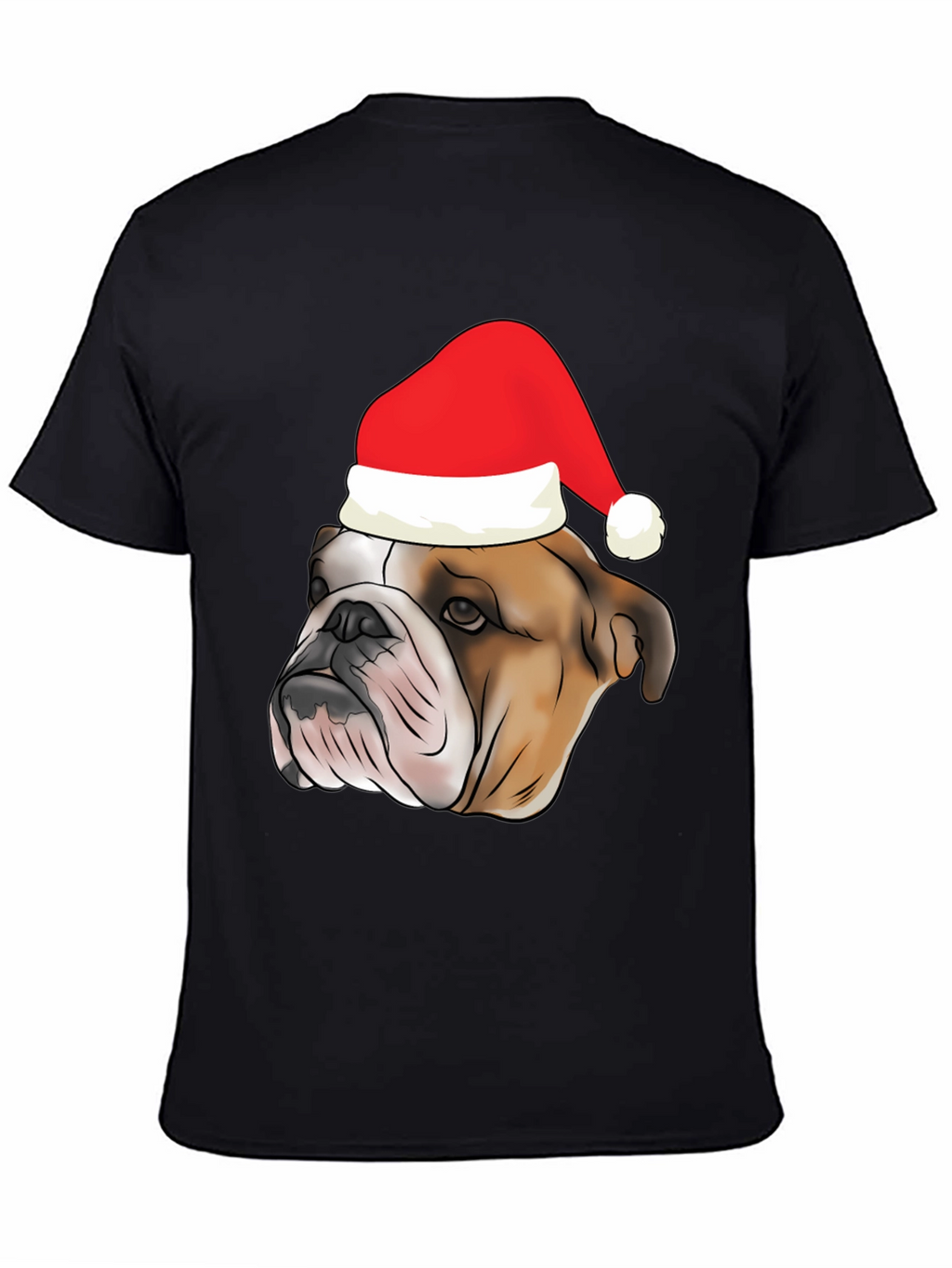 Bulldog Santa Hat Graphic Tee