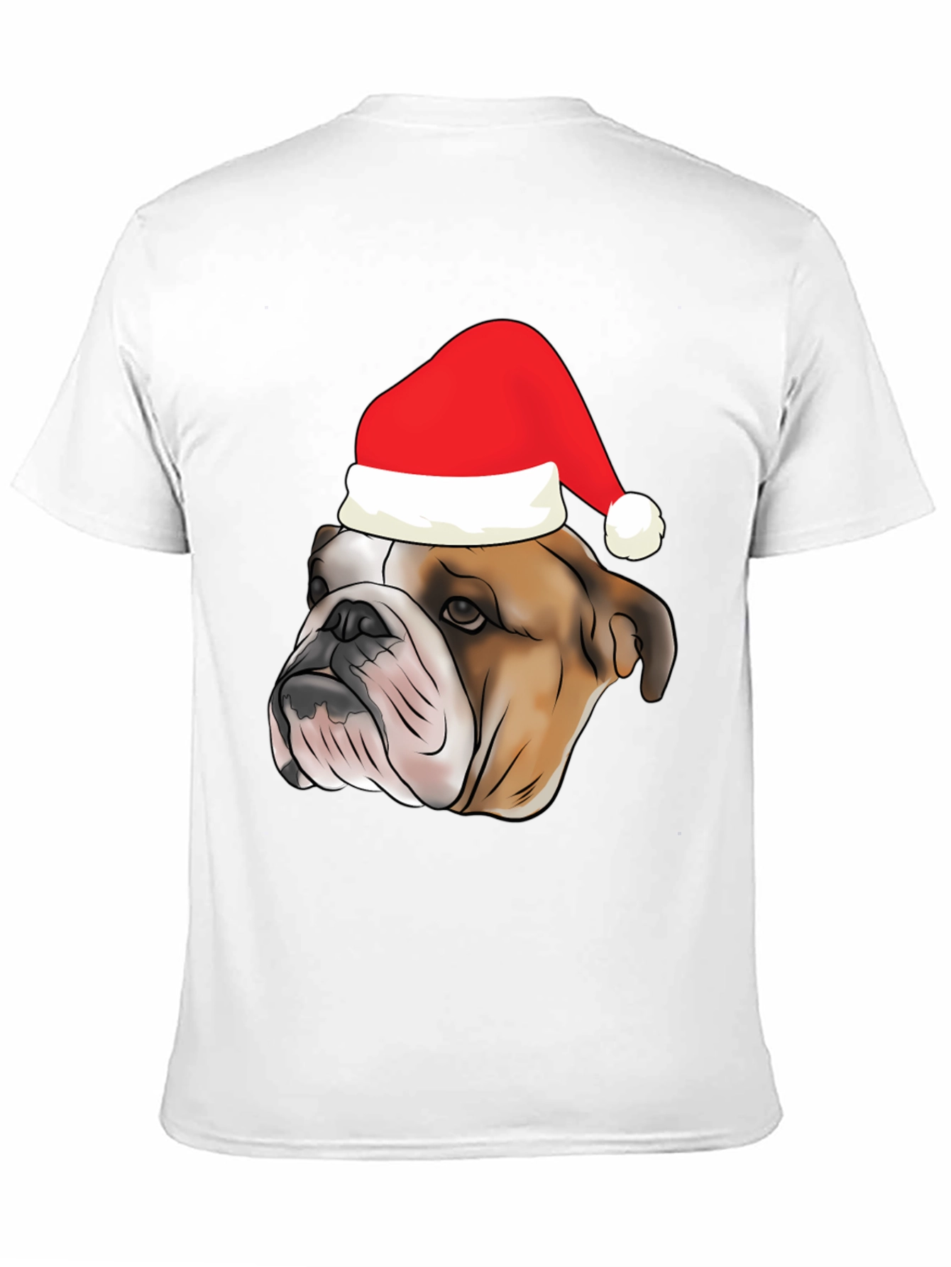 Bulldog Santa Hat Graphic Tee