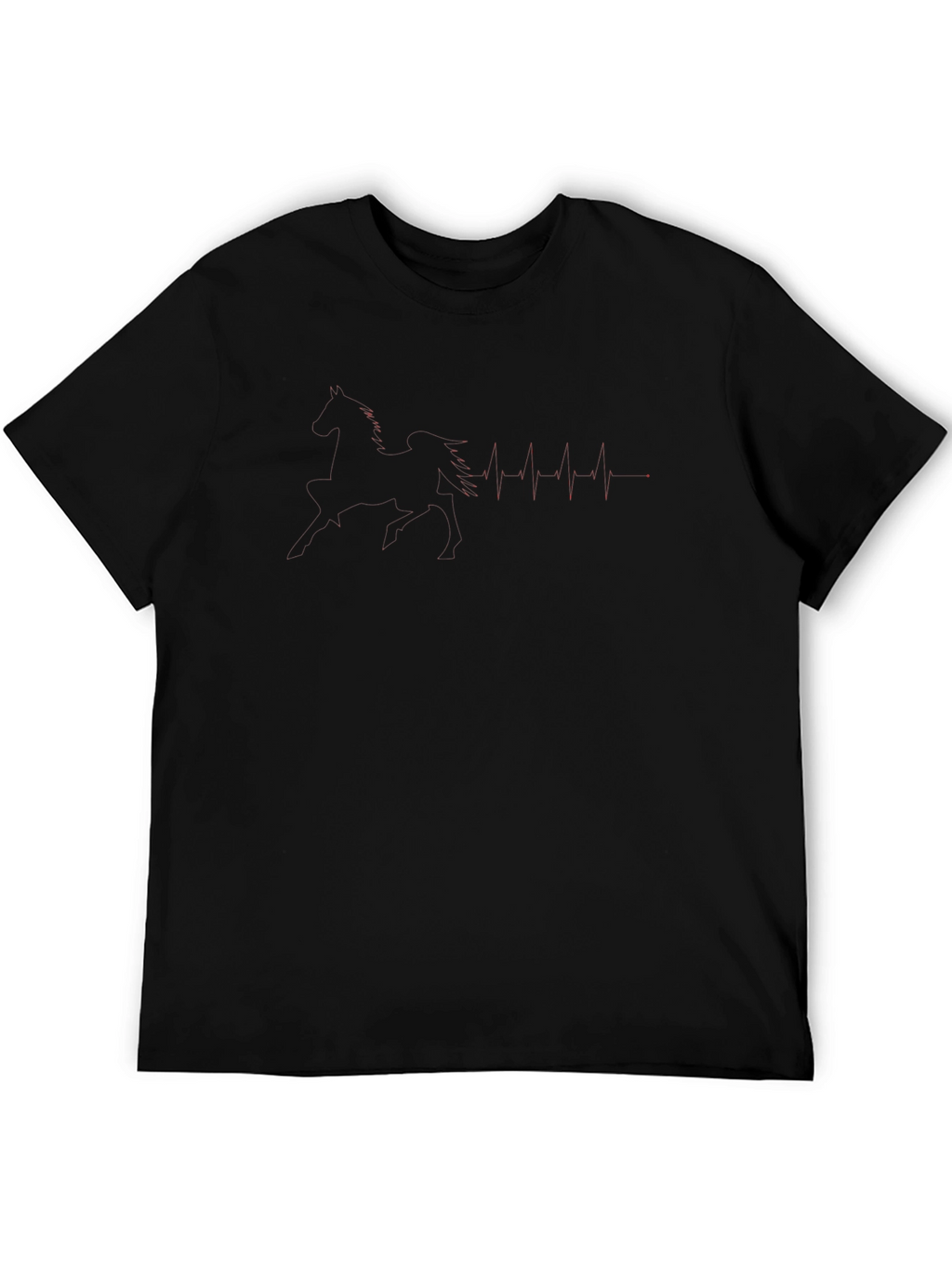 Black Graphic Tee - Heartbeat Design
