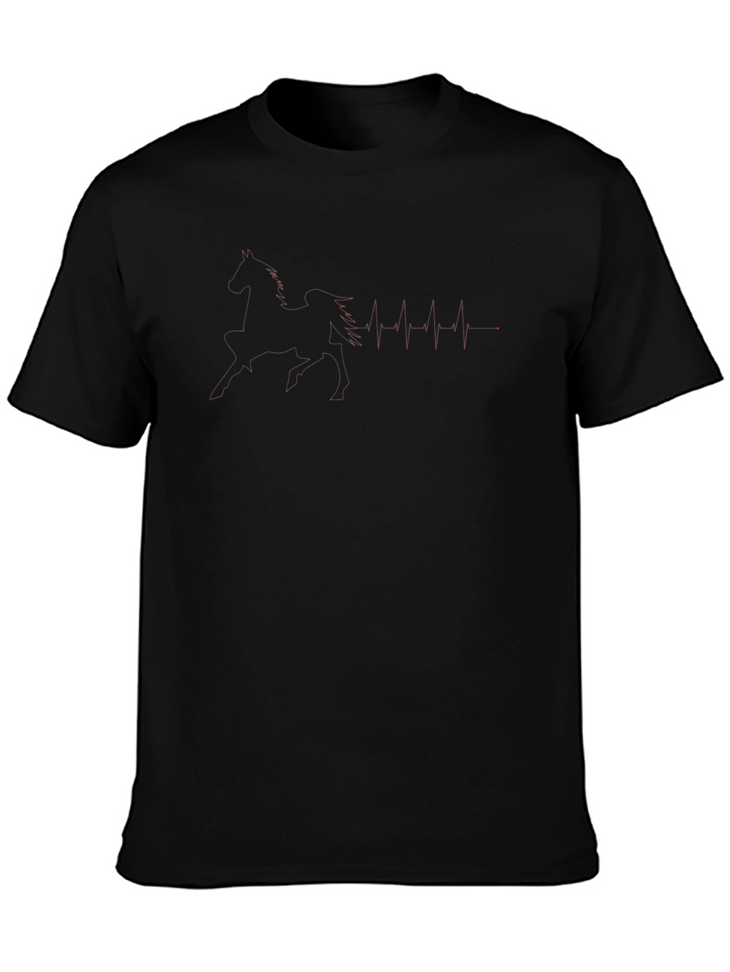 Black Graphic Tee - Heartbeat Design