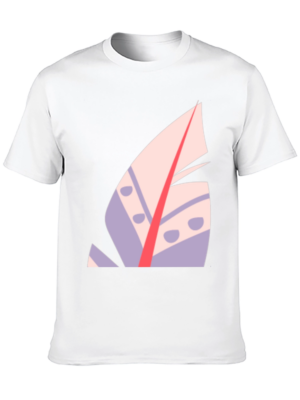 Modern Abstract Feather Graphic T-Shirt - Black