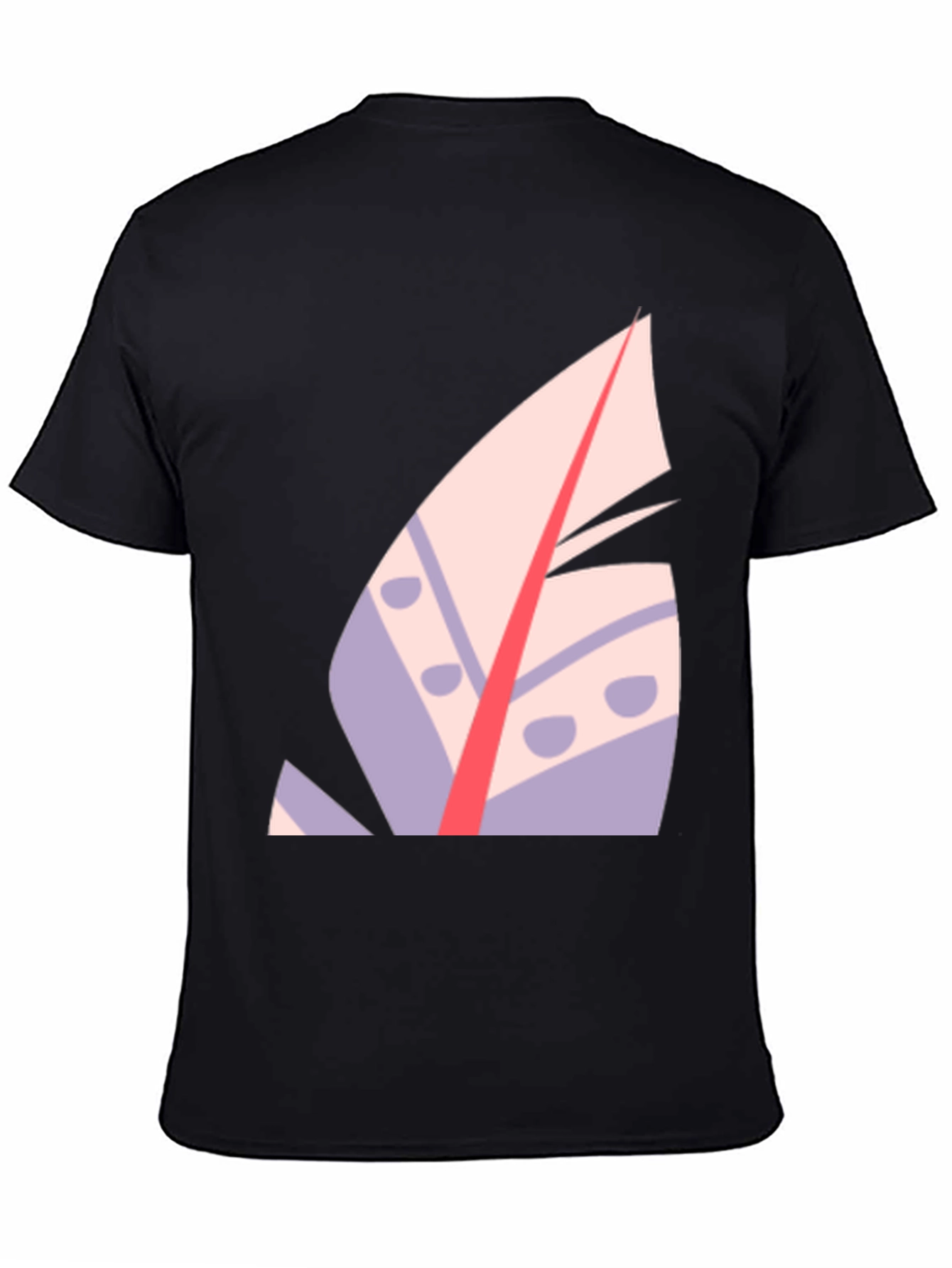Modern Abstract Feather Graphic T-Shirt - Black