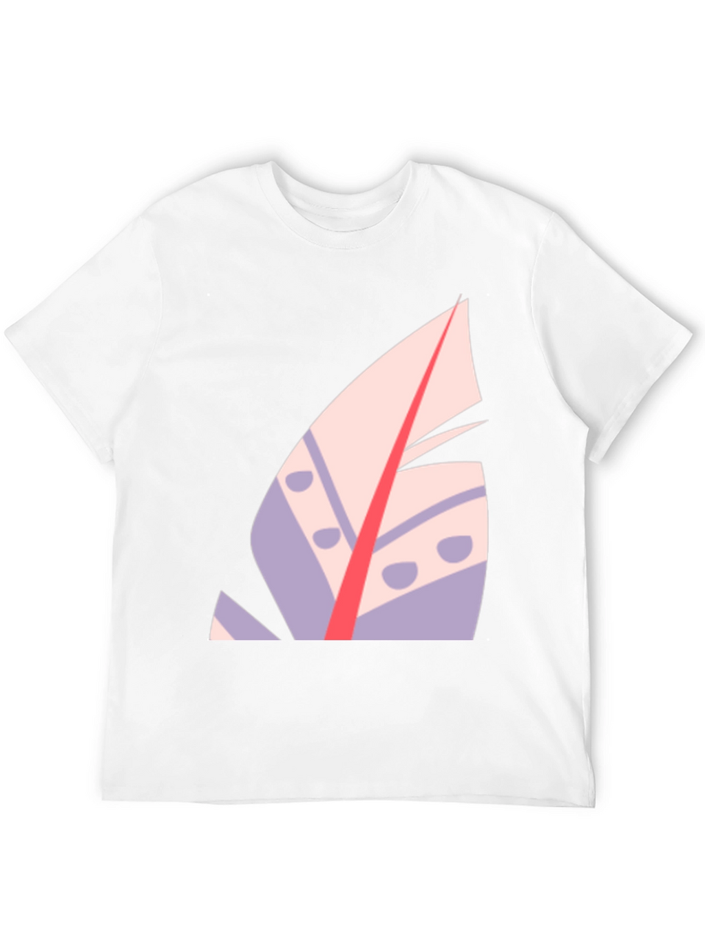 Modern Abstract Feather Graphic T-Shirt - Black
