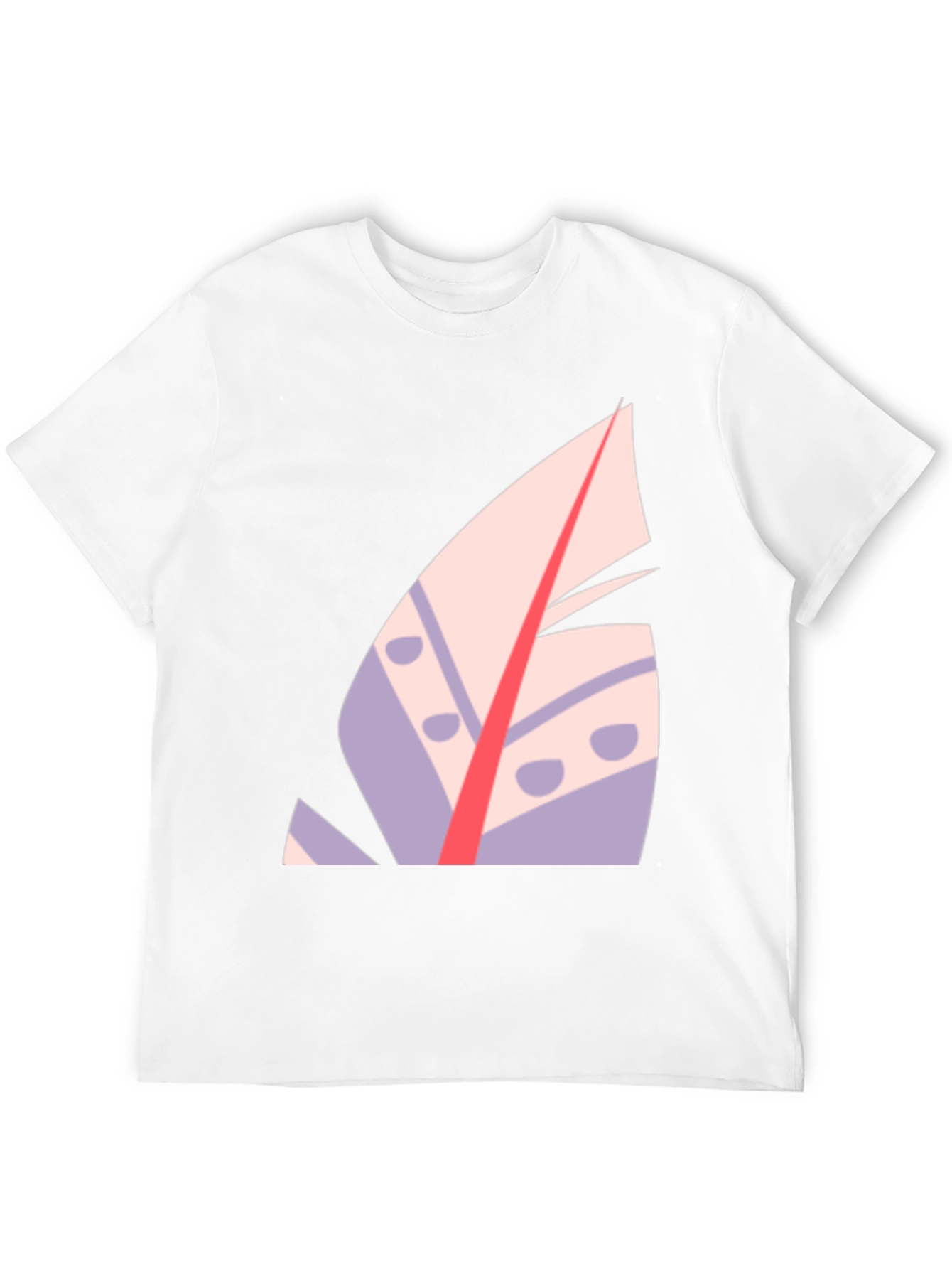 Modern Abstract Feather Graphic T-Shirt - Black