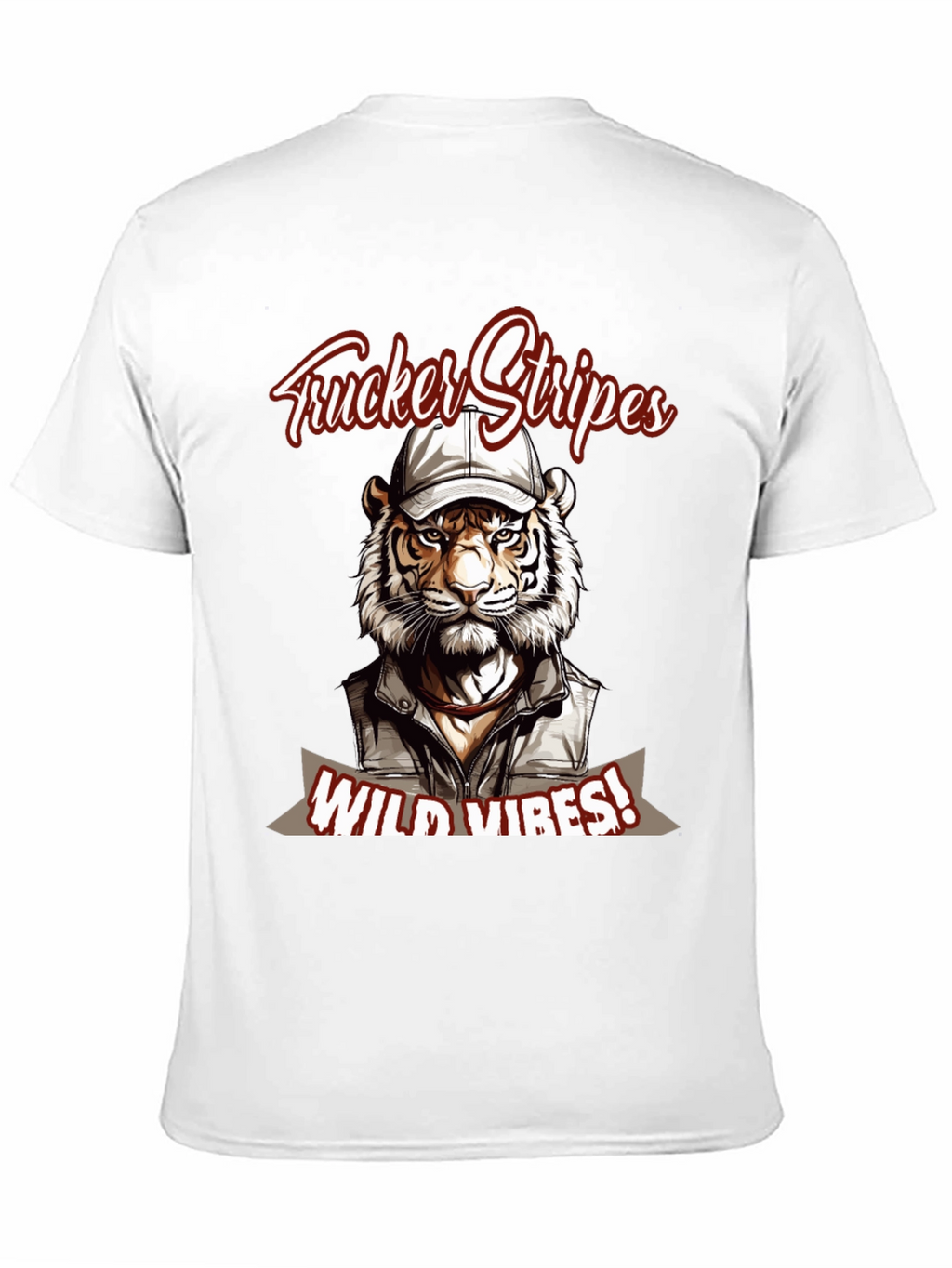 Trucker Stripes T-Shirt - Wild Tiger Vibes