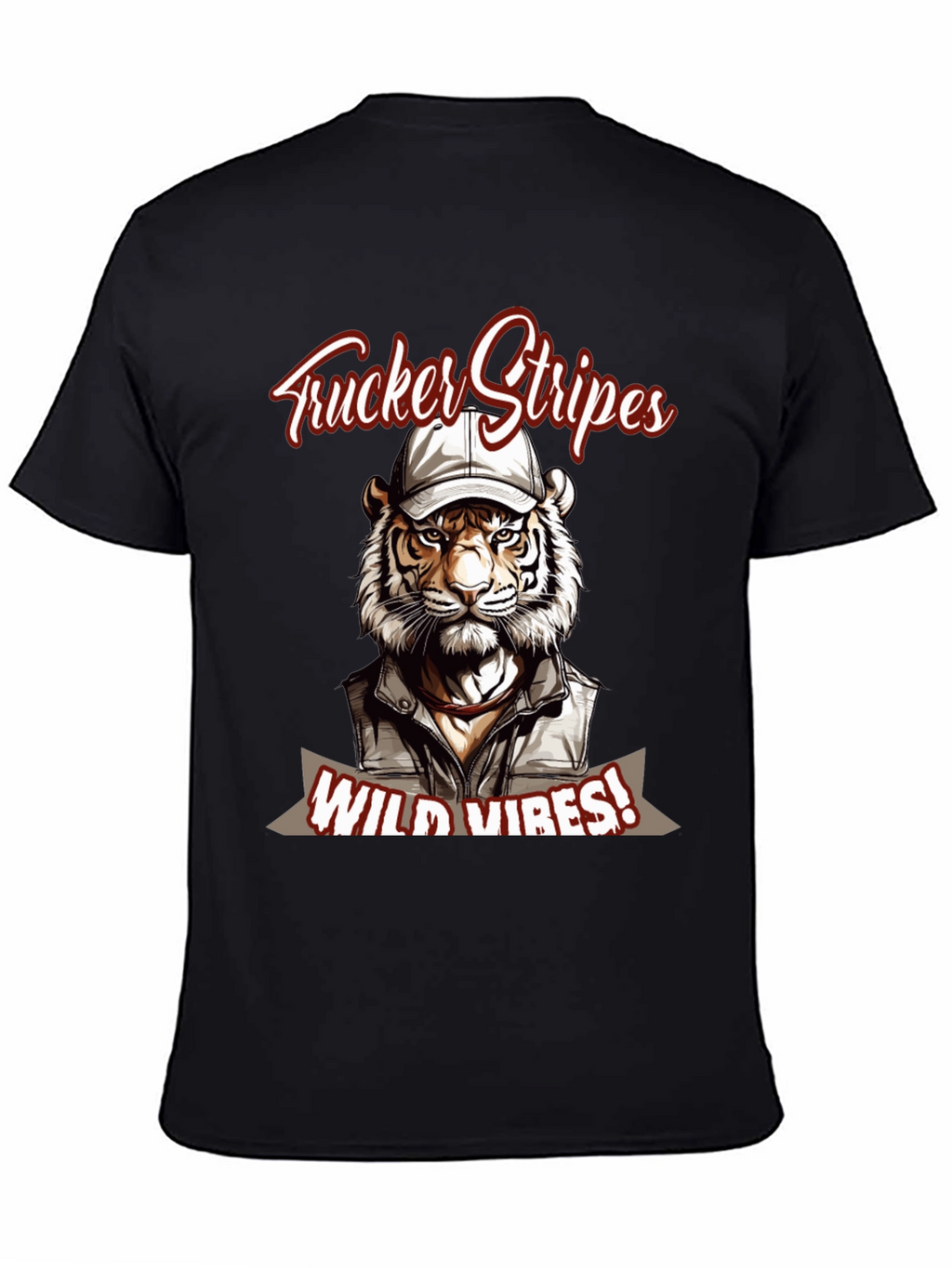 Trucker Stripes T-Shirt - Wild Tiger Vibes