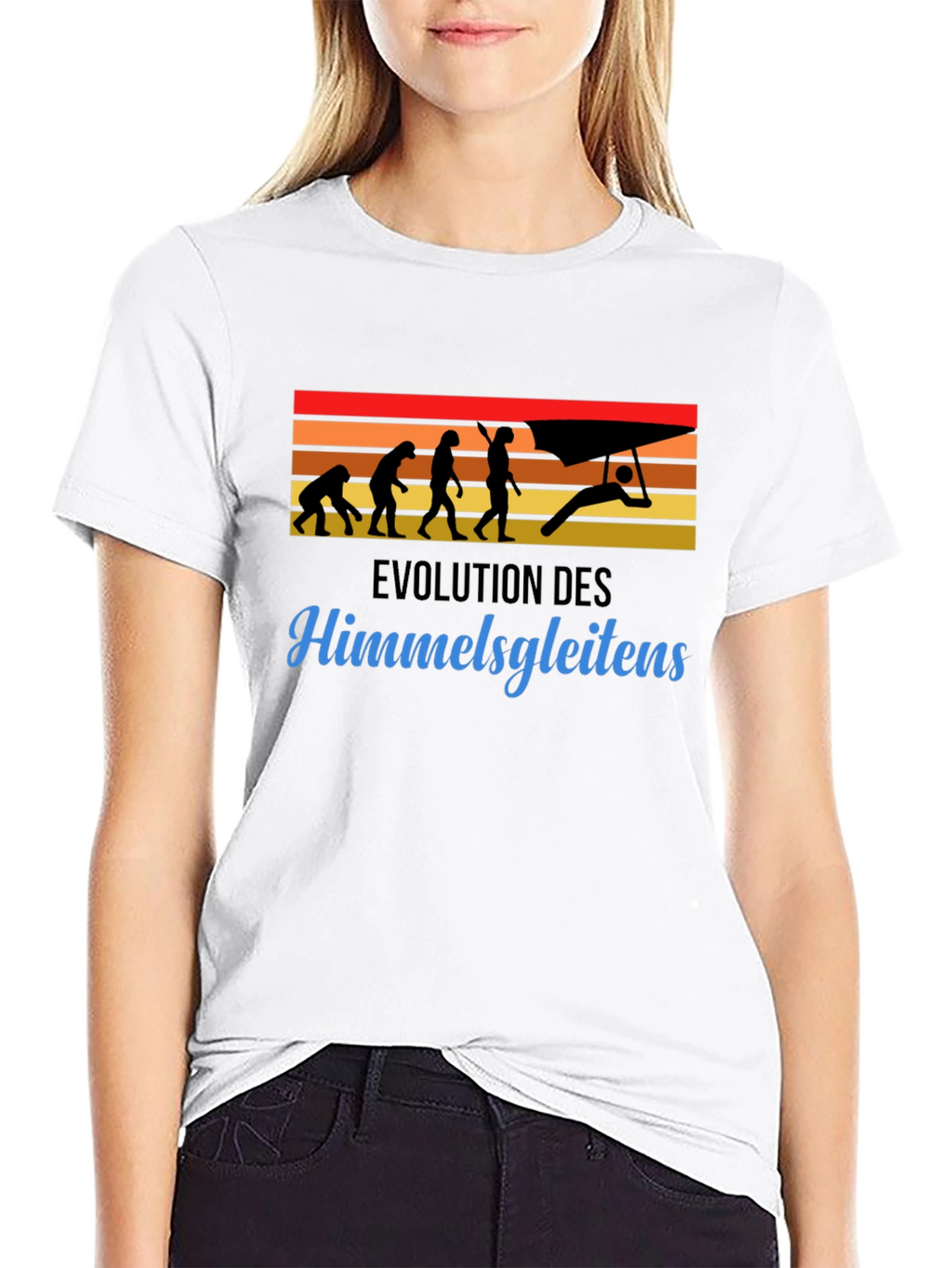 Evolution of Hang Gliding Black T-Shirt