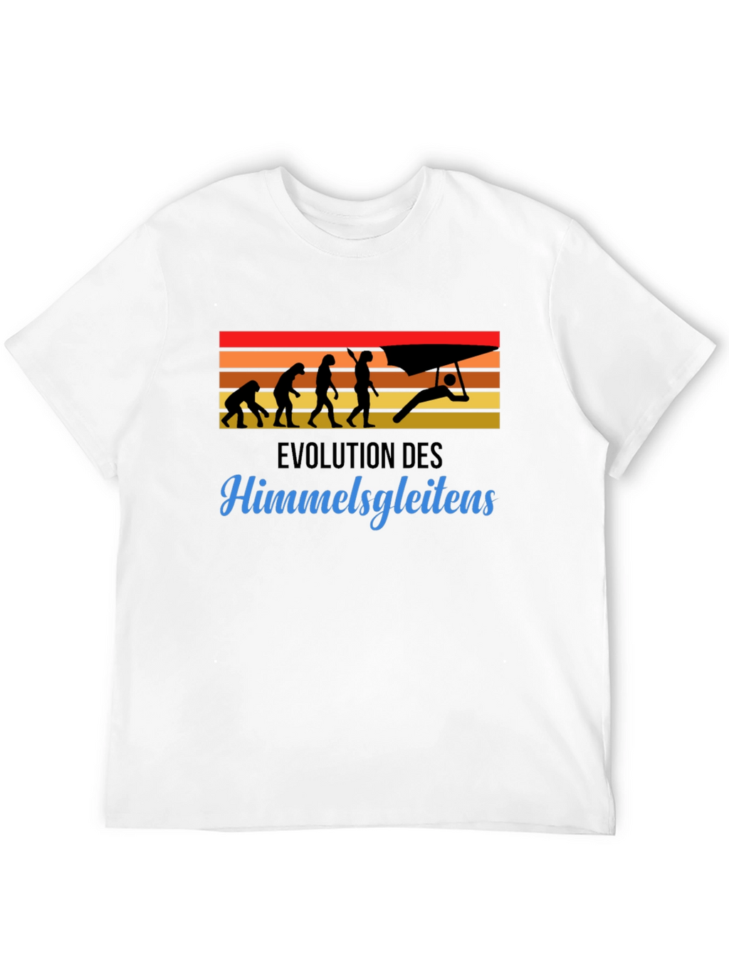 Evolution of Hang Gliding Black T-Shirt