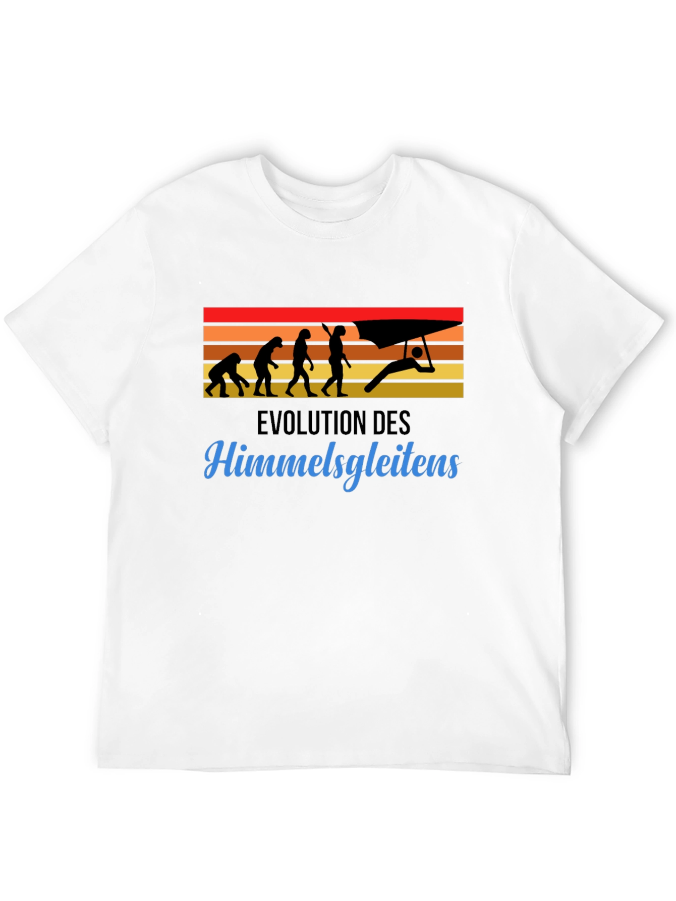 Evolution of Hang Gliding Black T-Shirt