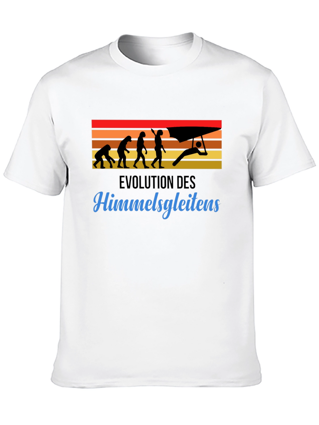 Evolution of Hang Gliding Black T-Shirt