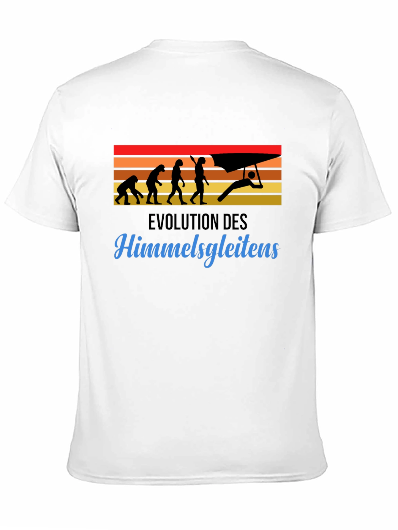 Evolution of Hang Gliding Black T-Shirt
