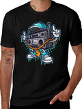 Retro Boombox Cartoon T-Shirt - Cool Character Tee