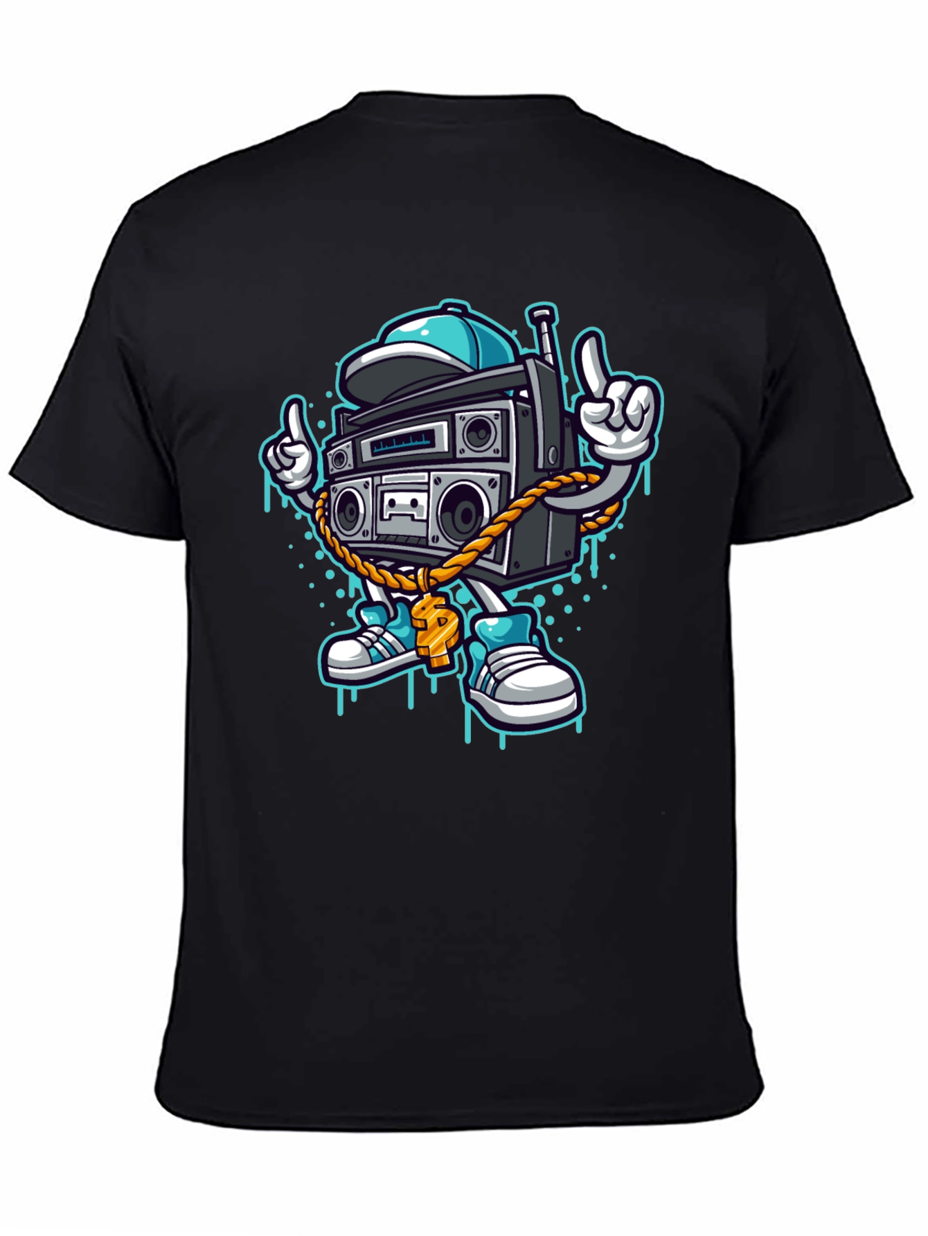 Retro Boombox Cartoon T-Shirt - Cool Character Tee