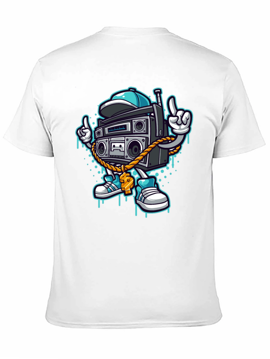 Retro Boombox Cartoon T-Shirt - Cool Character Tee