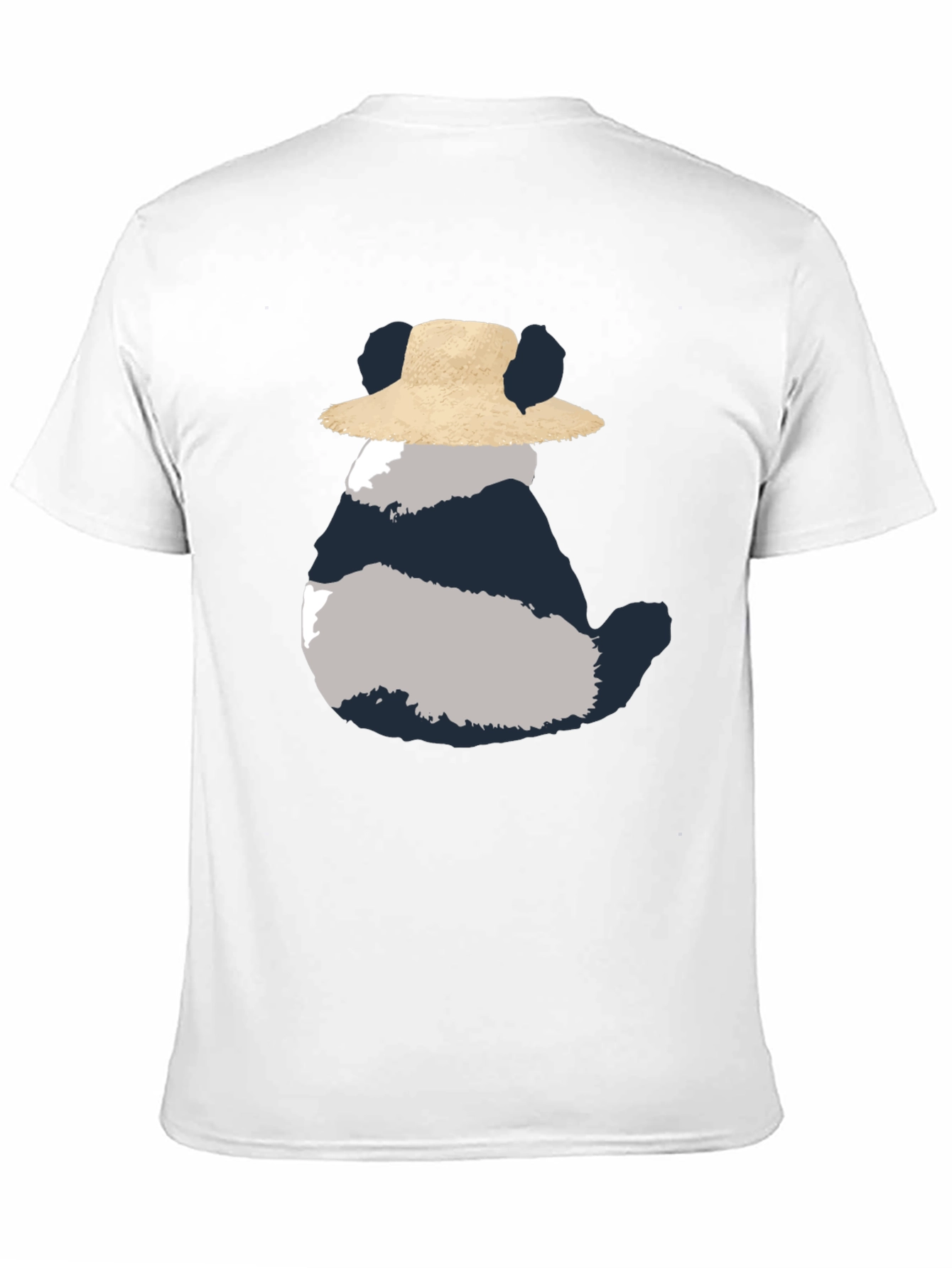 Whimsical Panda in Hat Mens Black Tee
