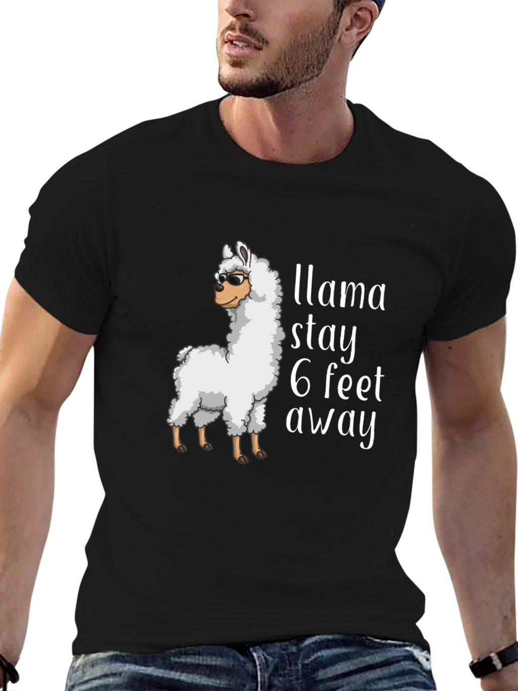 Llama Stay Away Graphic Tee - Black T-Shirt