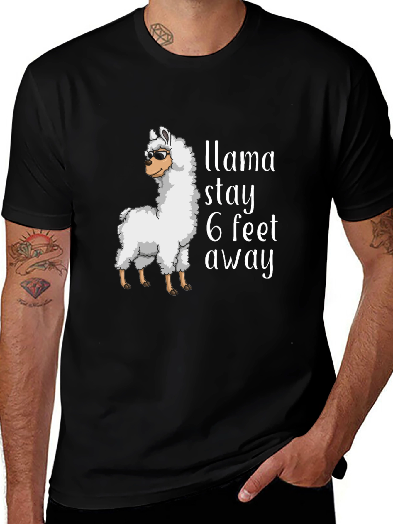 Llama Stay Away Graphic Tee - Black T-Shirt