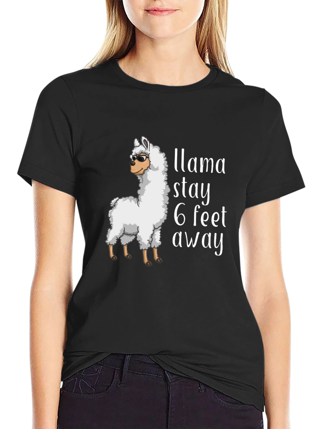 Llama Stay Away Graphic Tee - Black T-Shirt