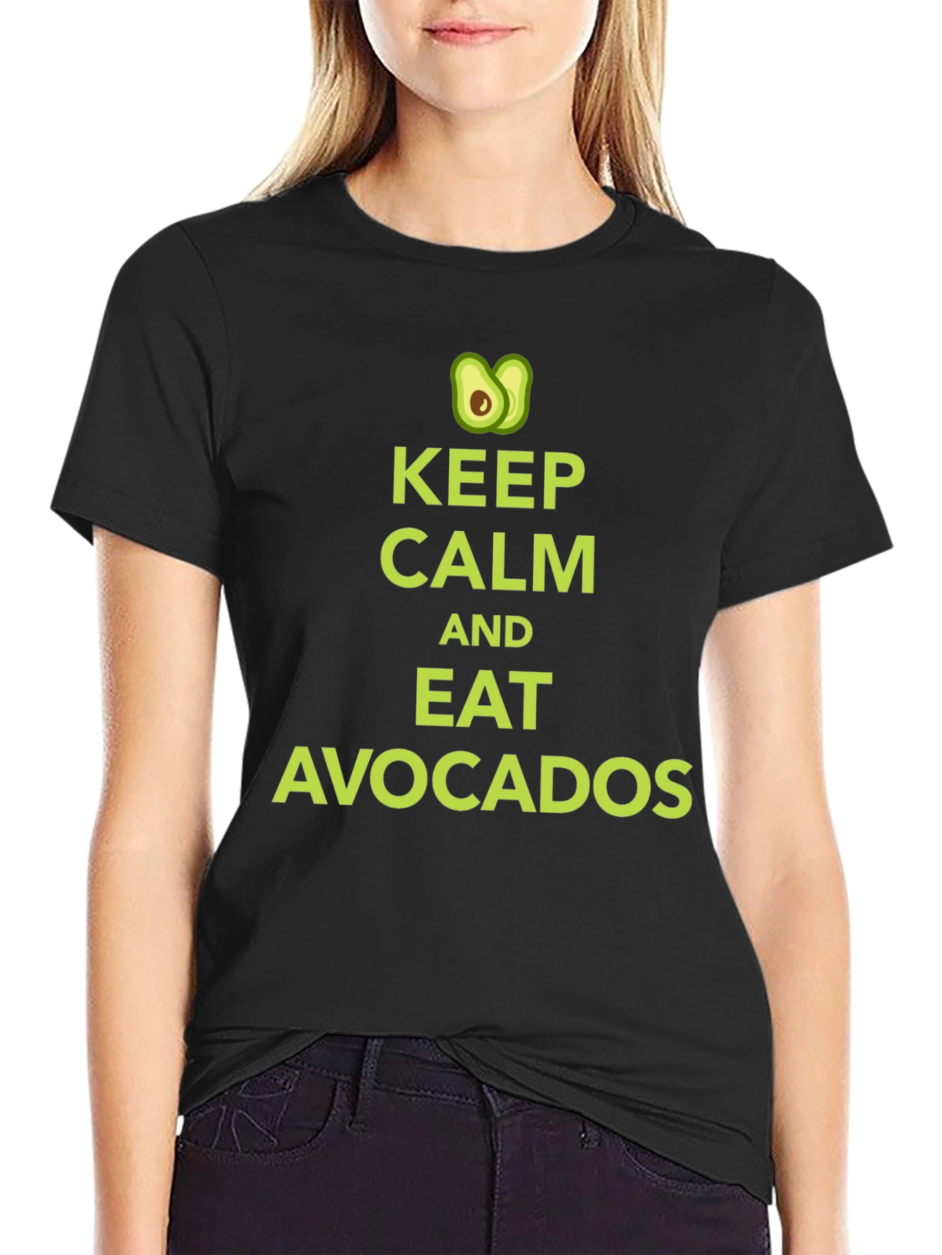 Keep Calm & Eat Avocados Black Graphic Tee