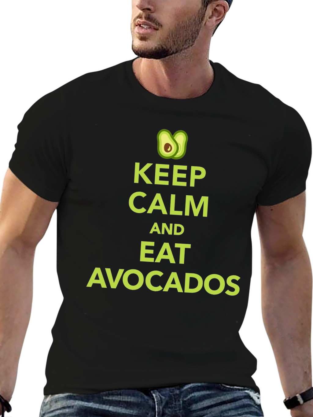 Keep Calm & Eat Avocados Black Graphic Tee