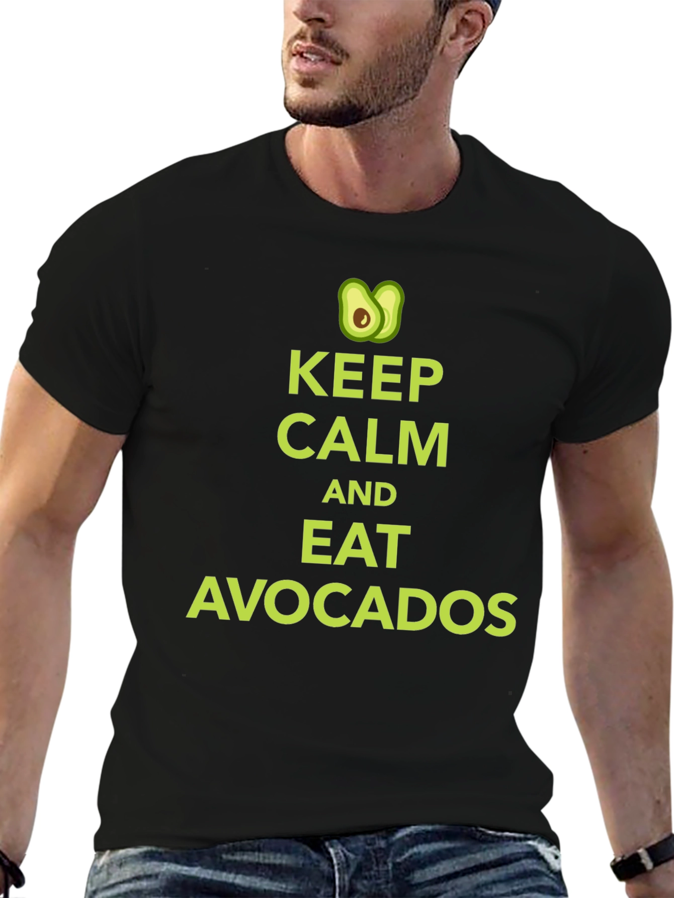 Keep Calm & Eat Avocados Black Graphic Tee