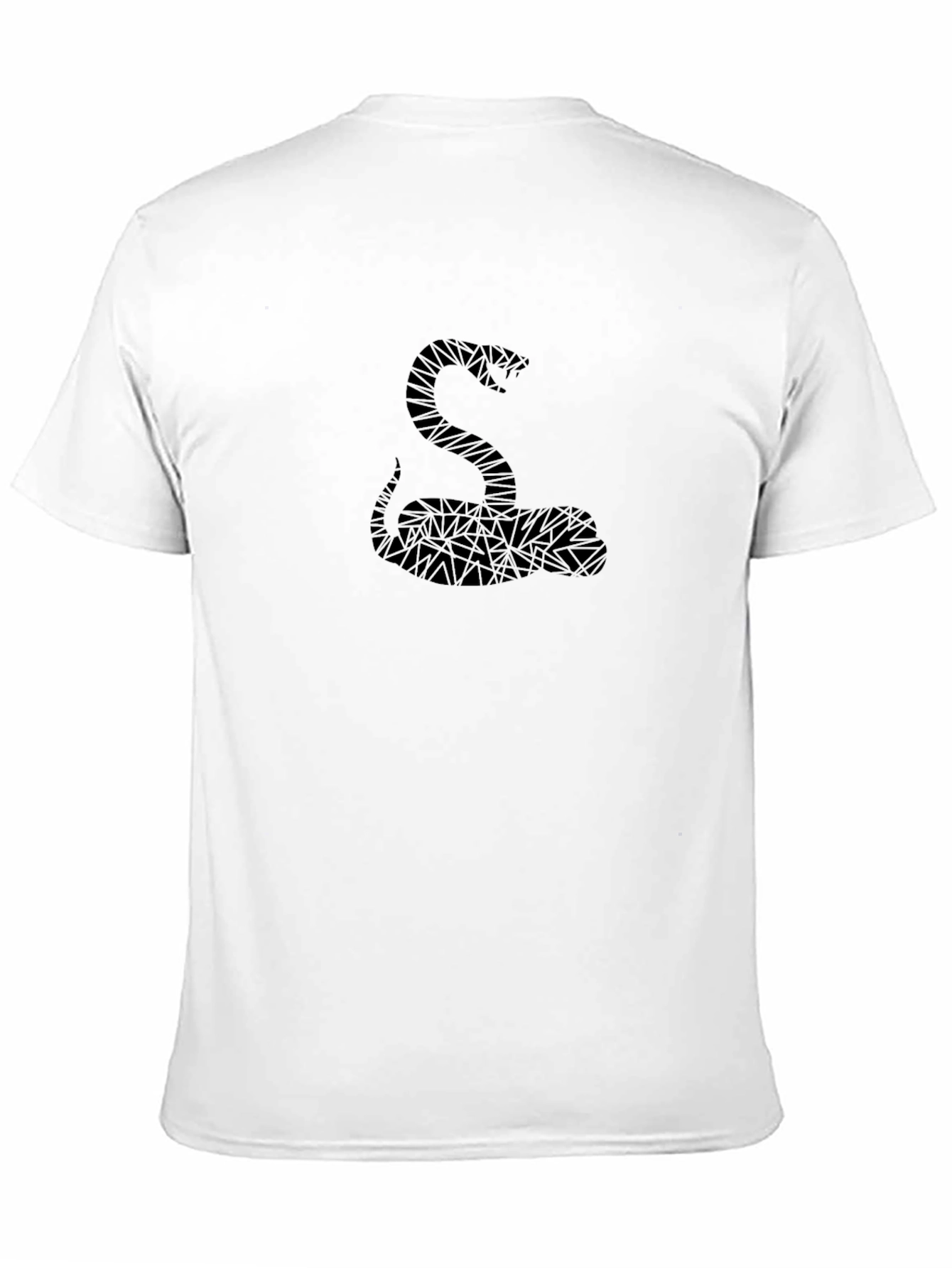 Geometric Snake Graphic Tee - Modern Black T-Shirt