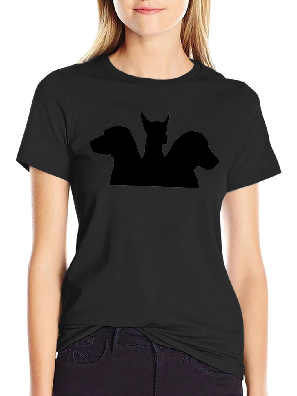 Cerberus Silhouette Graphic Black T-Shirt