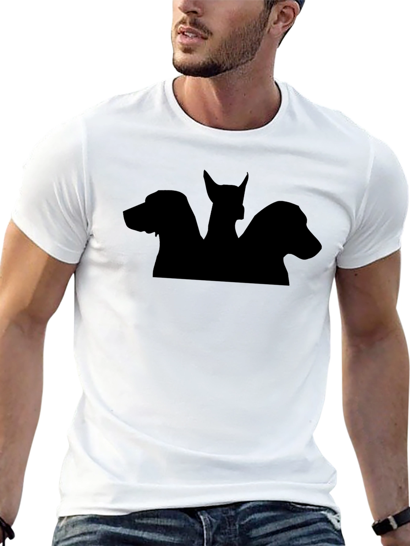 Cerberus Silhouette Graphic Black T-Shirt