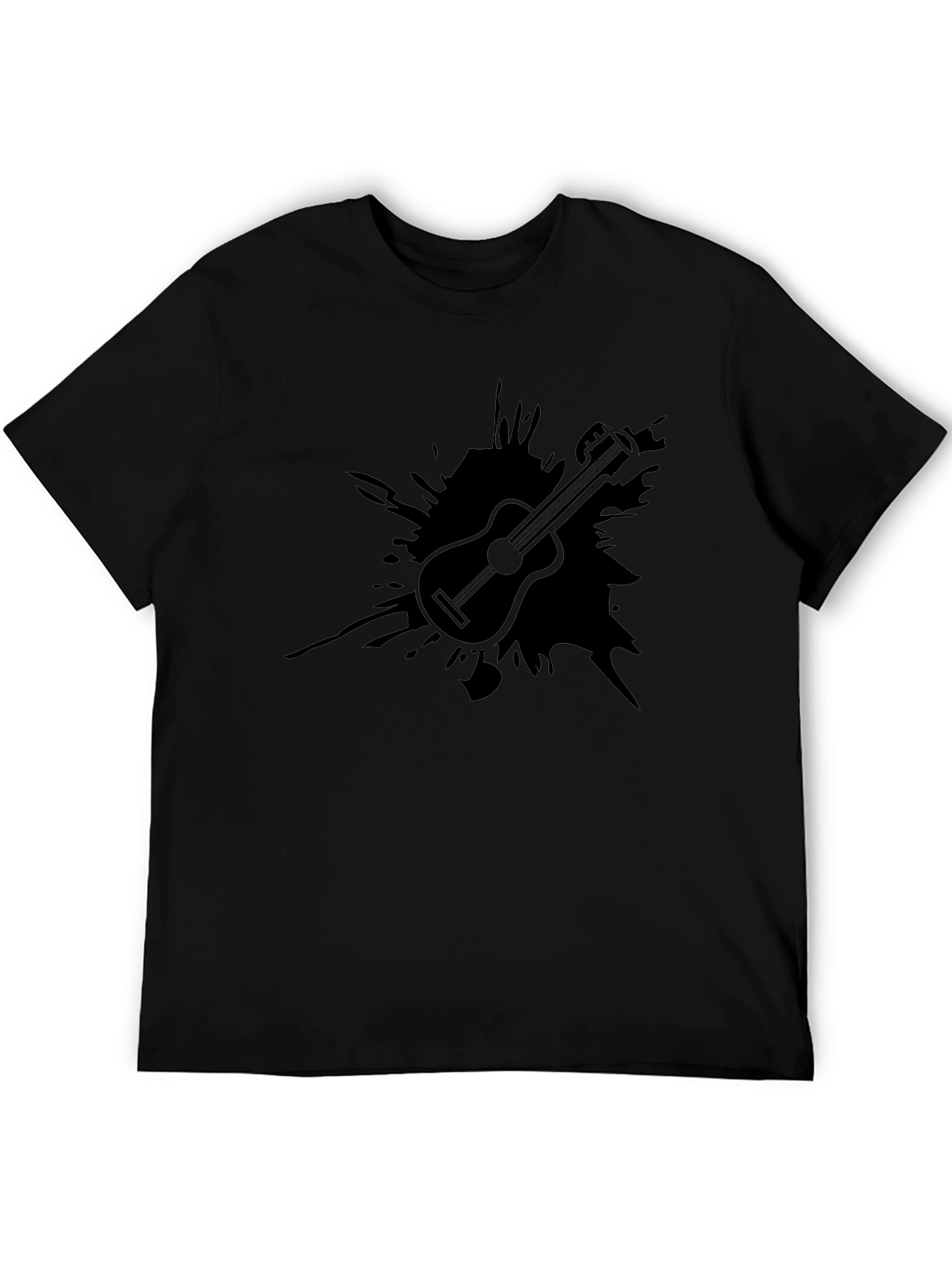 Guitar Splash T-Shirt - Black Graphic Tee