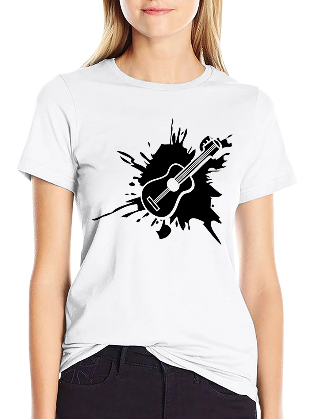Guitar Splash T-Shirt - Black Graphic Tee