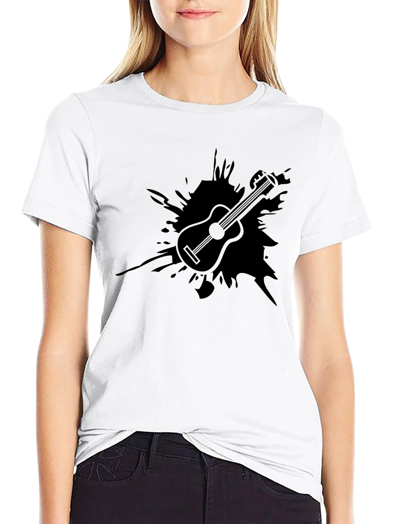 Guitar Splash T-Shirt - Black Graphic Tee