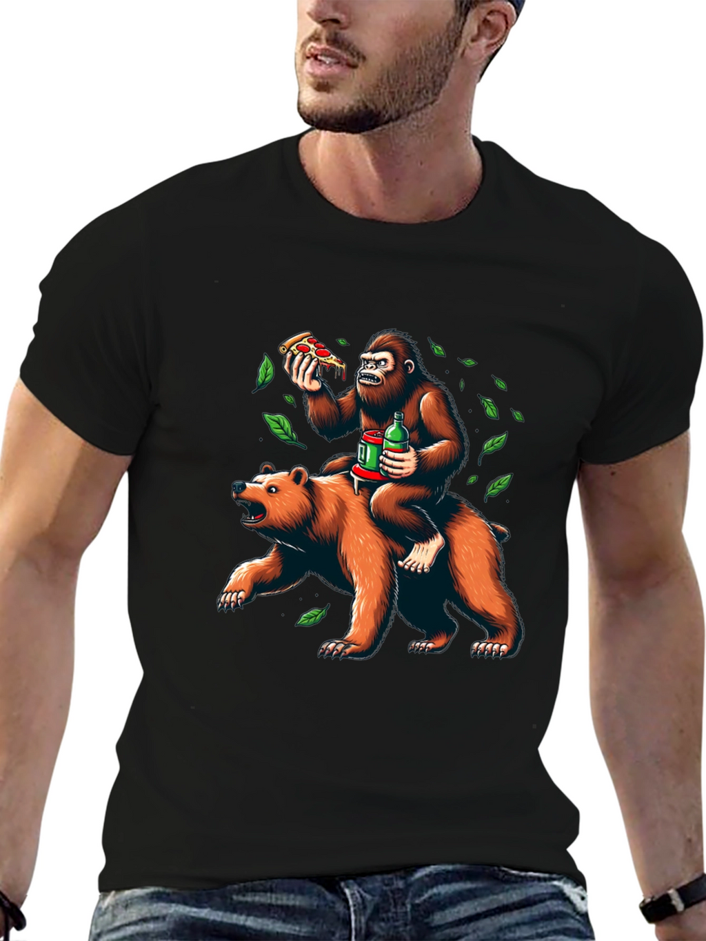 Bear & Gorilla Pizza Party Tee