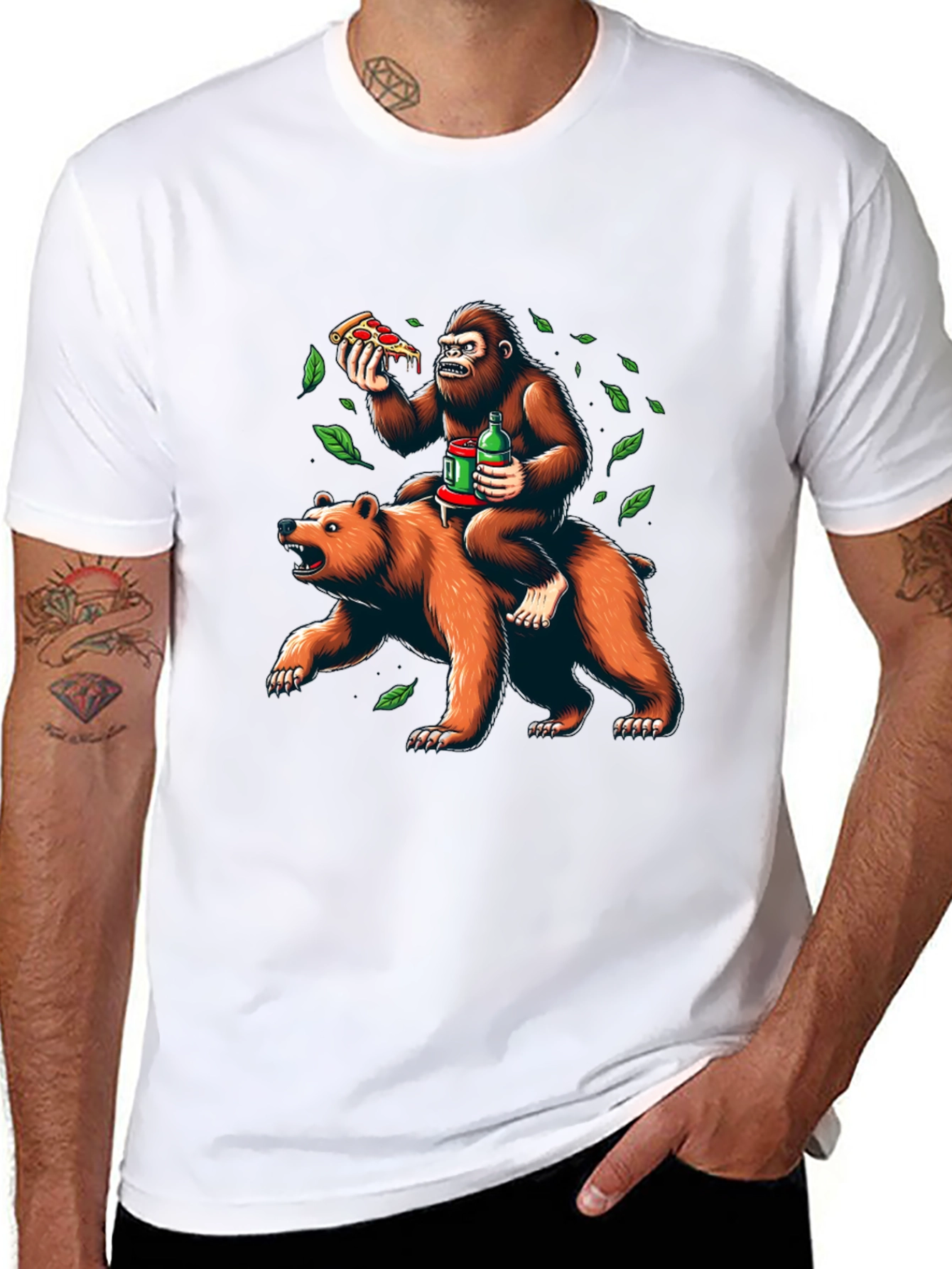 Bear & Gorilla Pizza Party Tee