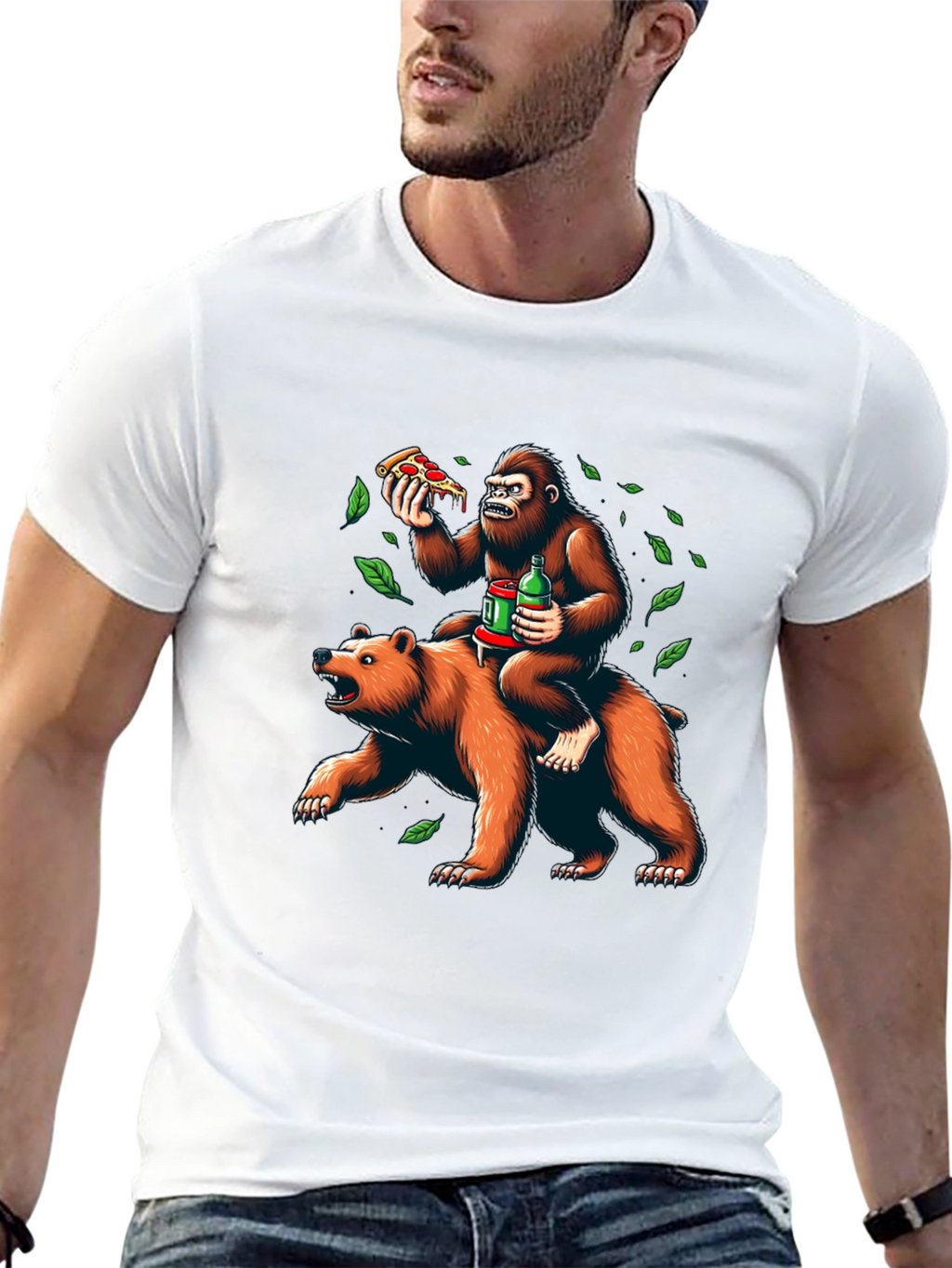 Bear & Gorilla Pizza Party Tee
