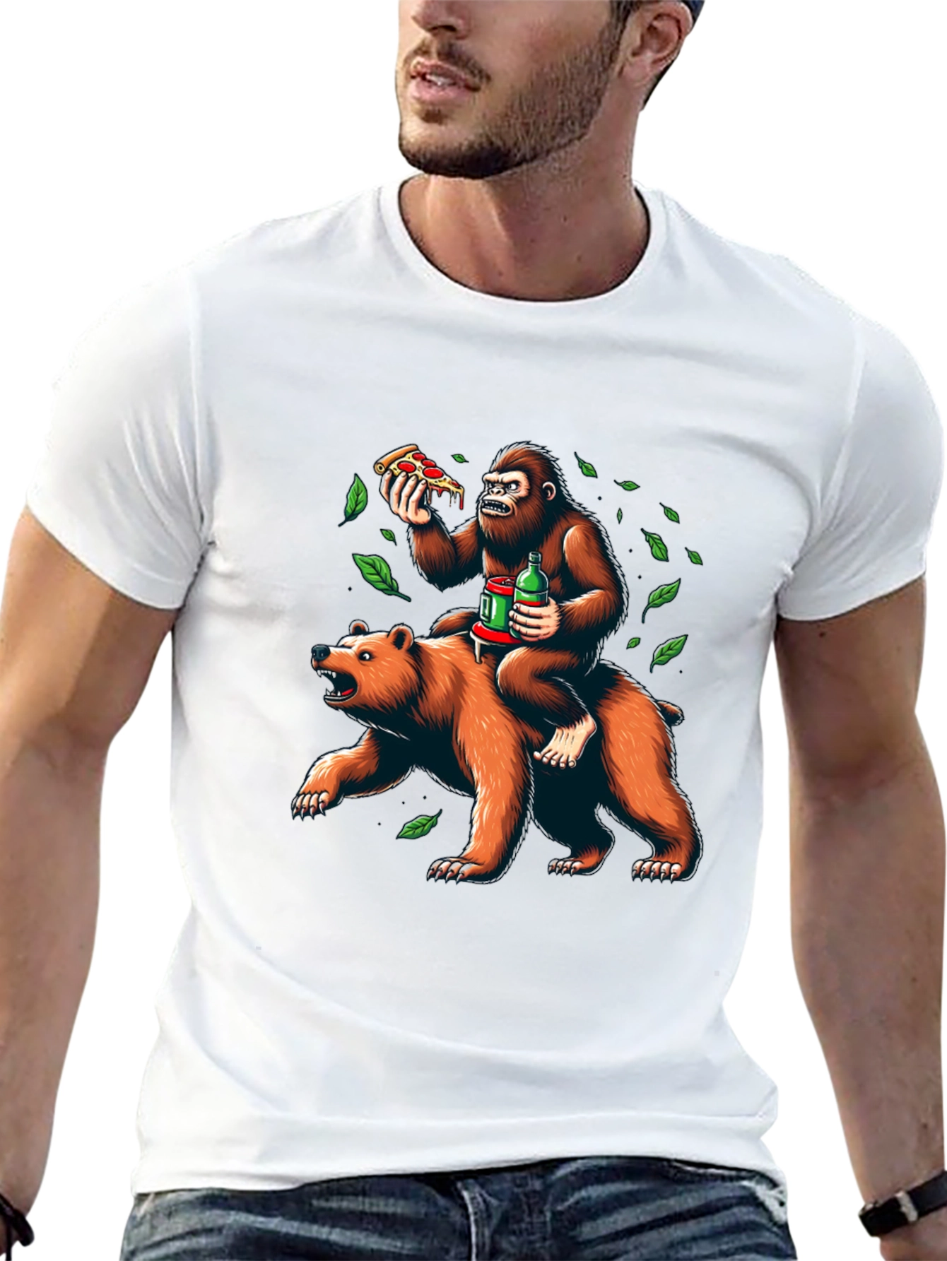 Bear & Gorilla Pizza Party Tee