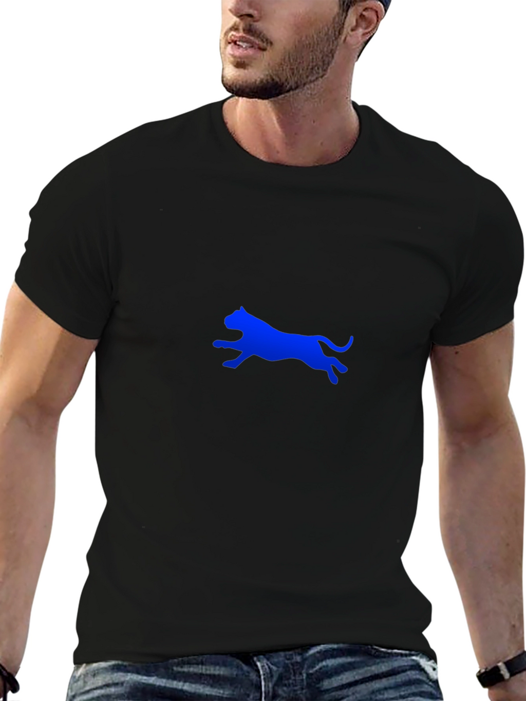 Blue Panther Graphic Tee - Stylish Black T-Shirt