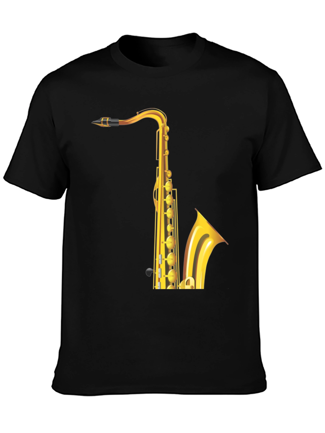 Saxophone Graphic Tee - Black Cotton Blend