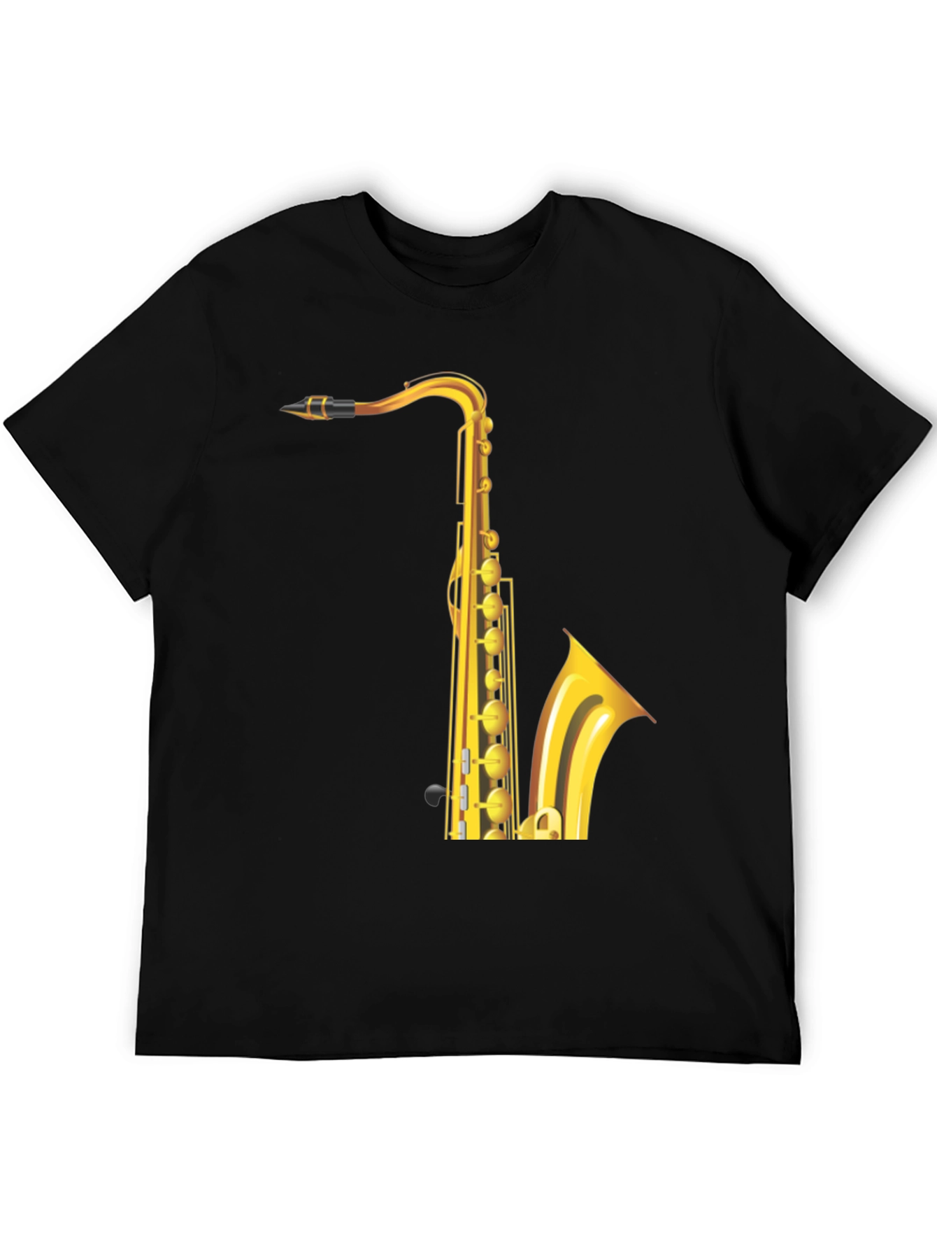 Saxophone Graphic Tee - Black Cotton Blend