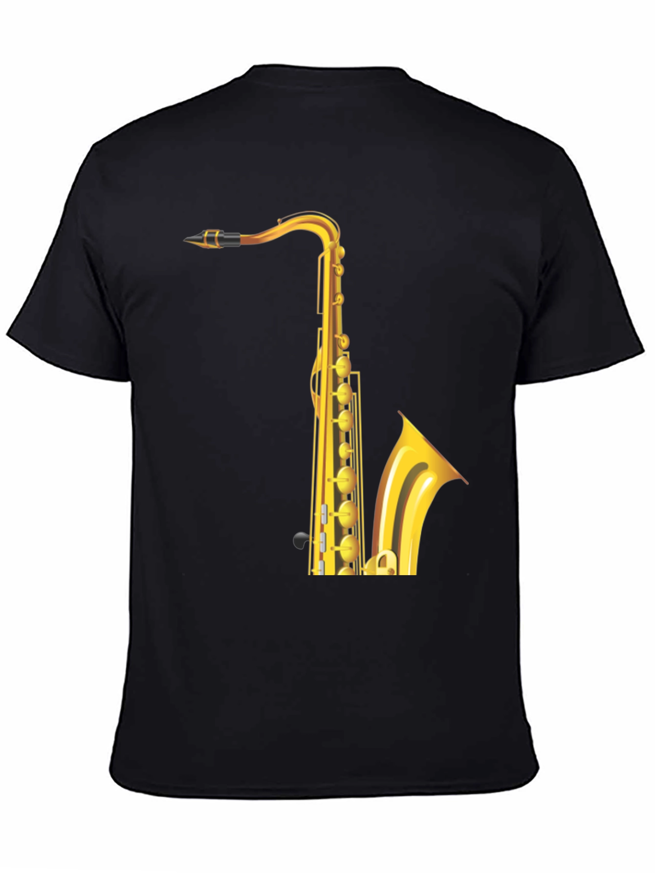 Saxophone Graphic Tee - Black Cotton Blend