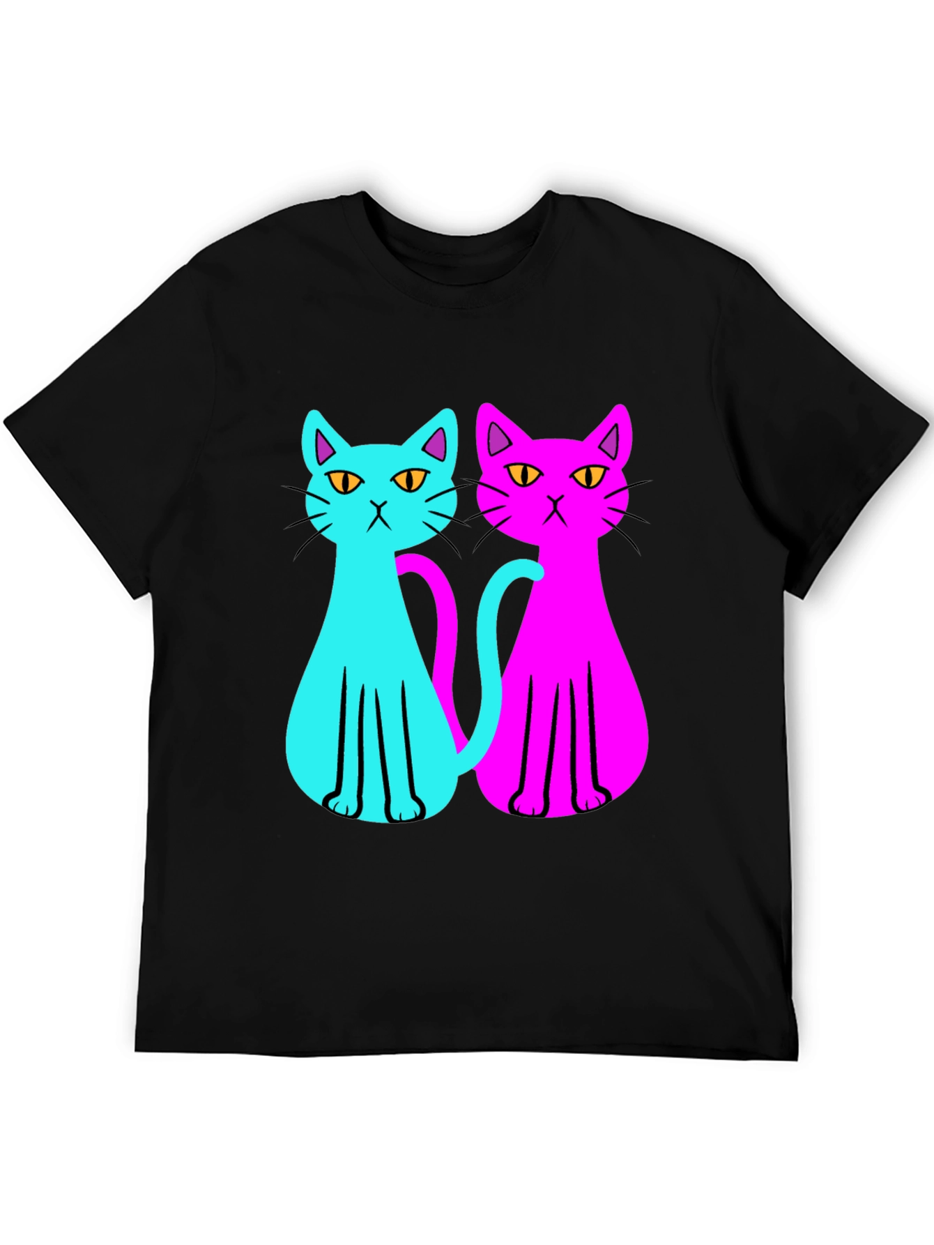 Cool Cat Tee: Neon Style
