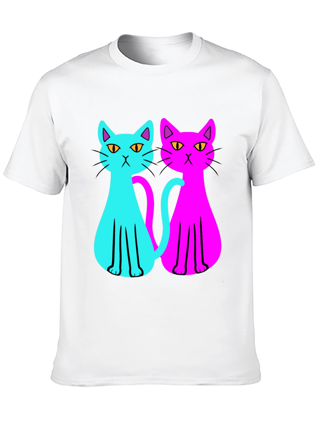 Cool Cat Tee: Neon Style